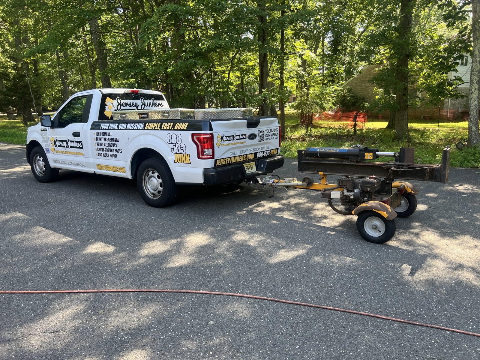 Log splitter removal — other lawn equipment we take