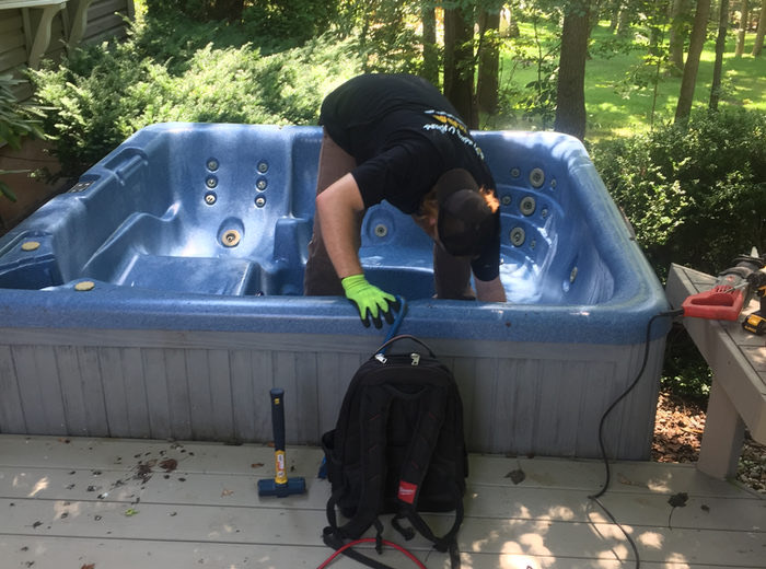 Hot tub removal job