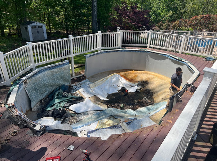 Above-ground pool removal job