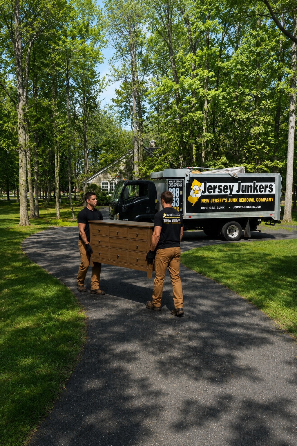 Jersey Junkers crew removing furniture