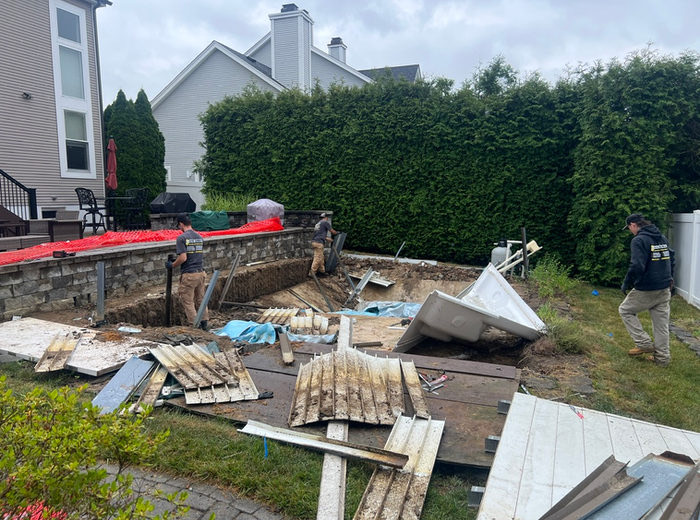 Backyard after above-ground pool removal