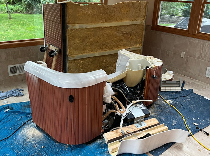 Hot tub removal job