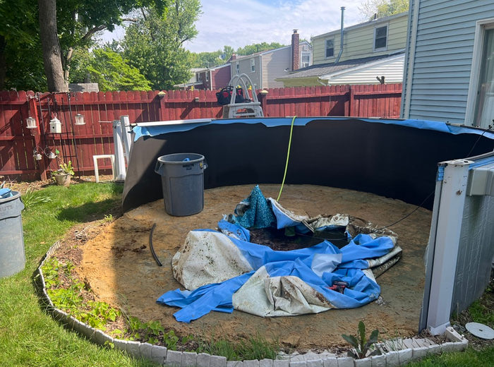 Above-ground pool removal job