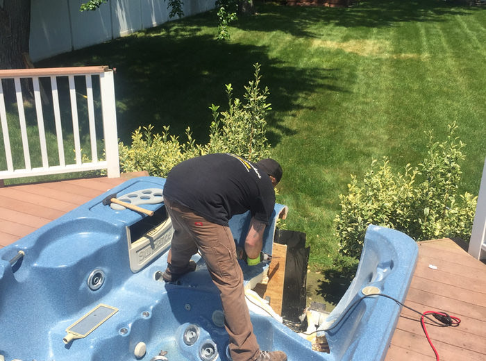 Hot tub removal job
