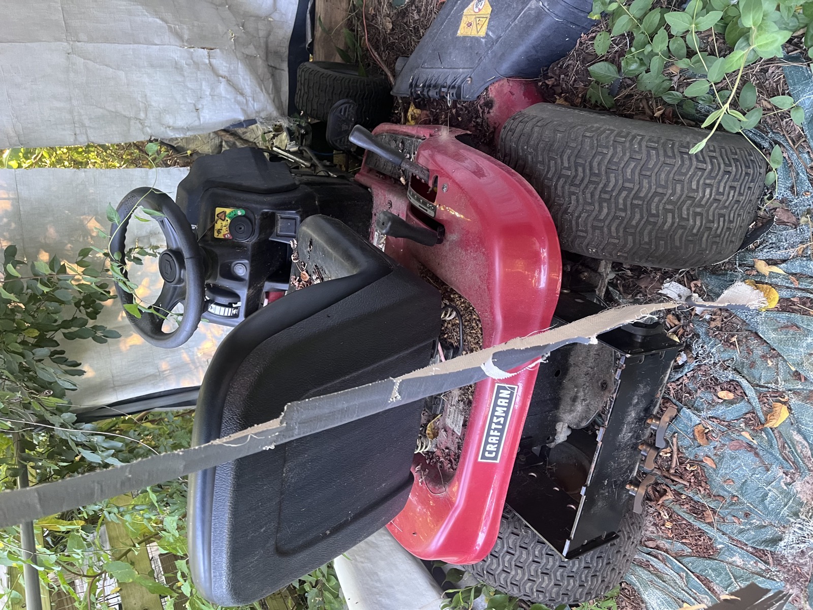 Riding mower removal