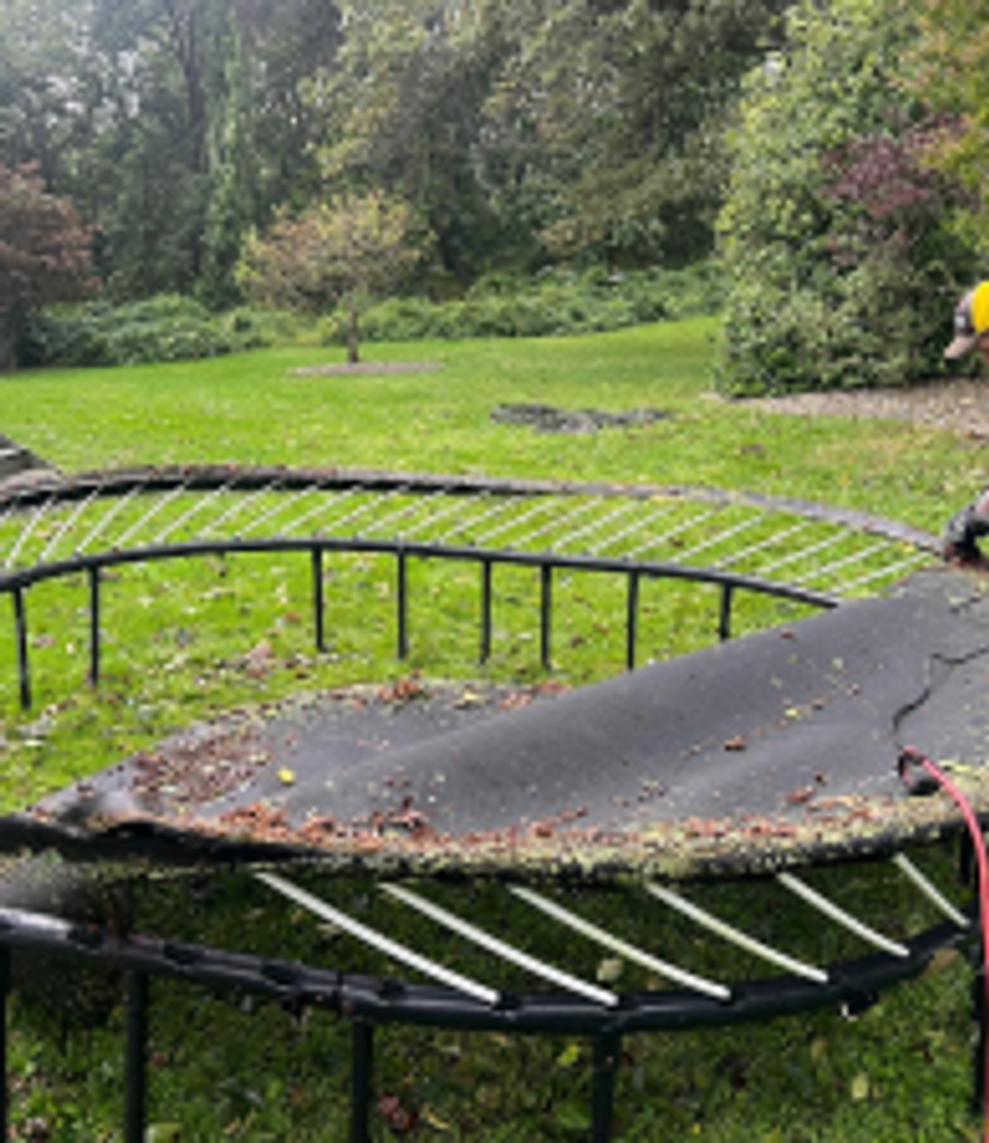 Jersey Junkers crew at a trampoline removal